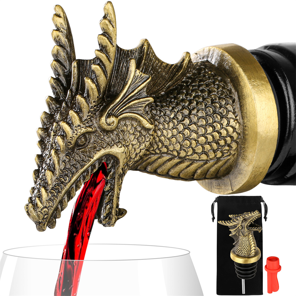 سدادة زجاجة نبيذ بتصميم التنين - مراجعة Wine Stopper Vacuum وسعره
