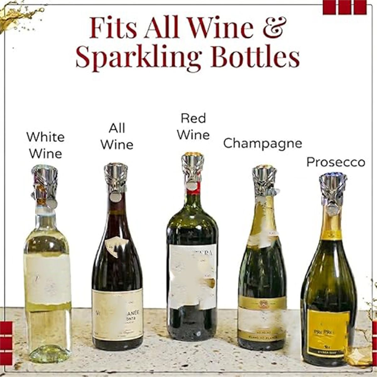(A02R) سدادتان للنبيذ والشمبان - مراجعة Wine & Beer Unlimited Spirits Photos وسعره