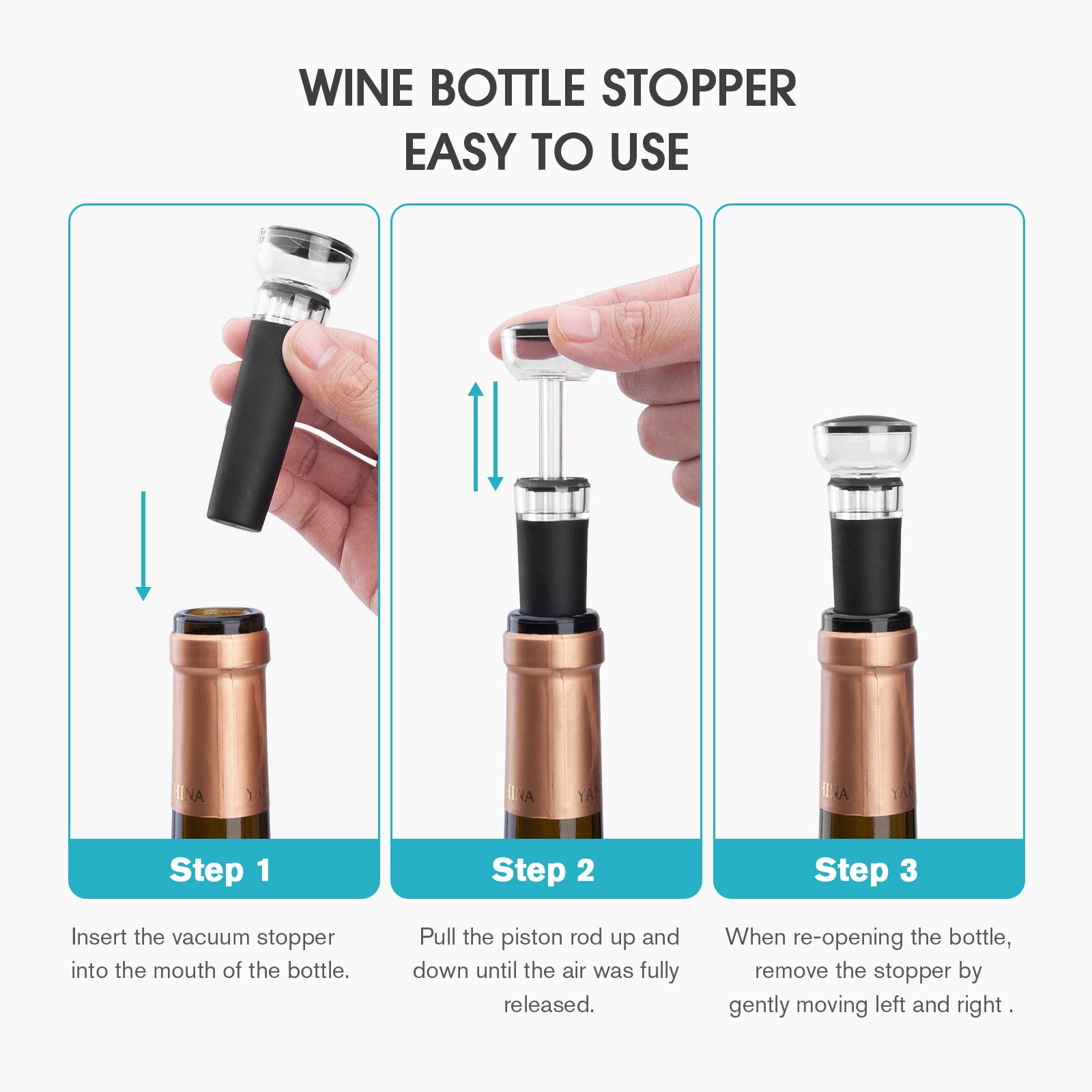 4 قطع من سدادات النبيذ مع مضخة - مراجعة Wine Stopper Vacuum وسعره